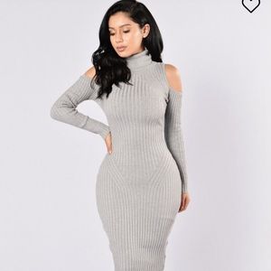 Grey sweater dress